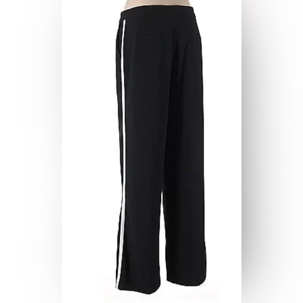 Jason Wu Black Side Stripe Flat Wide Leg Trouser Dress Pants‎